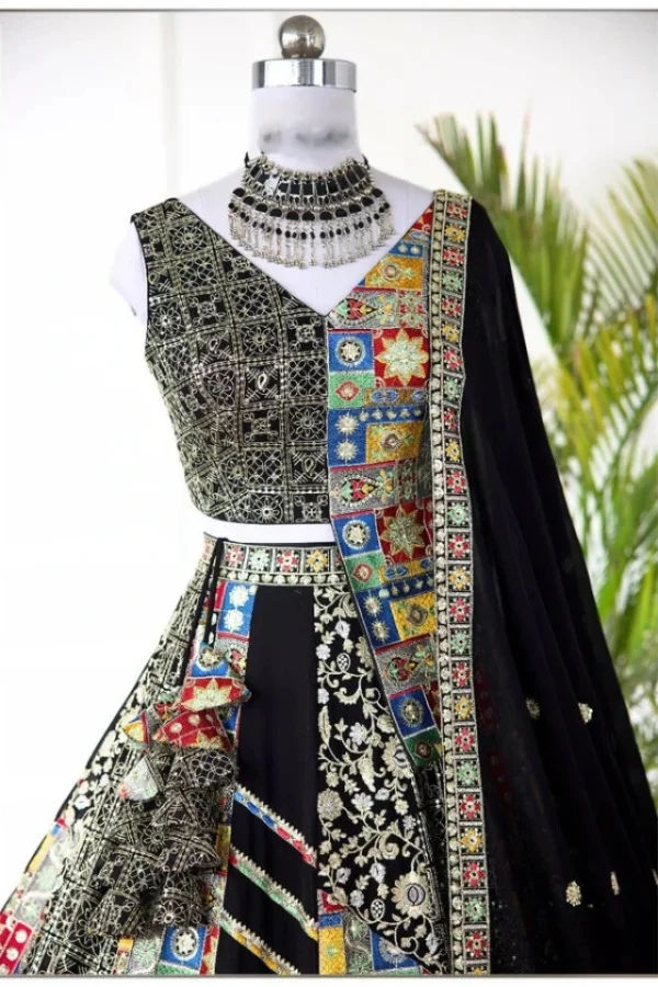 Black color Embroidery & Sequence work Designer Lehenga