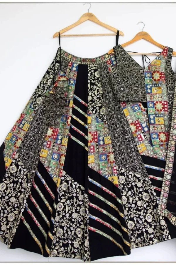 Black color Embroidery & Sequence work Designer Lehenga