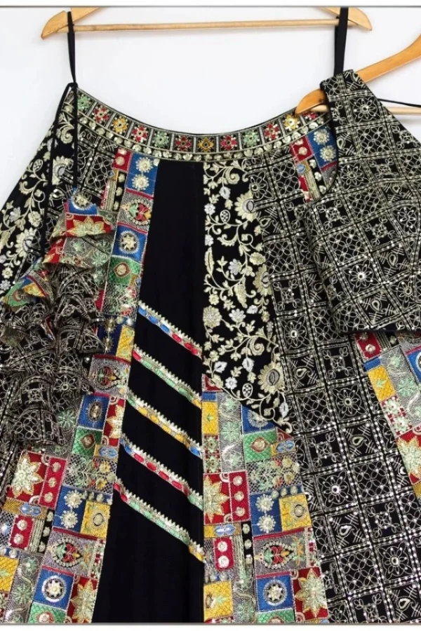 Black color Embroidery & Sequence work Designer Lehenga