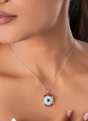 Jellyfish Evil Eye Women's chain And Pedant