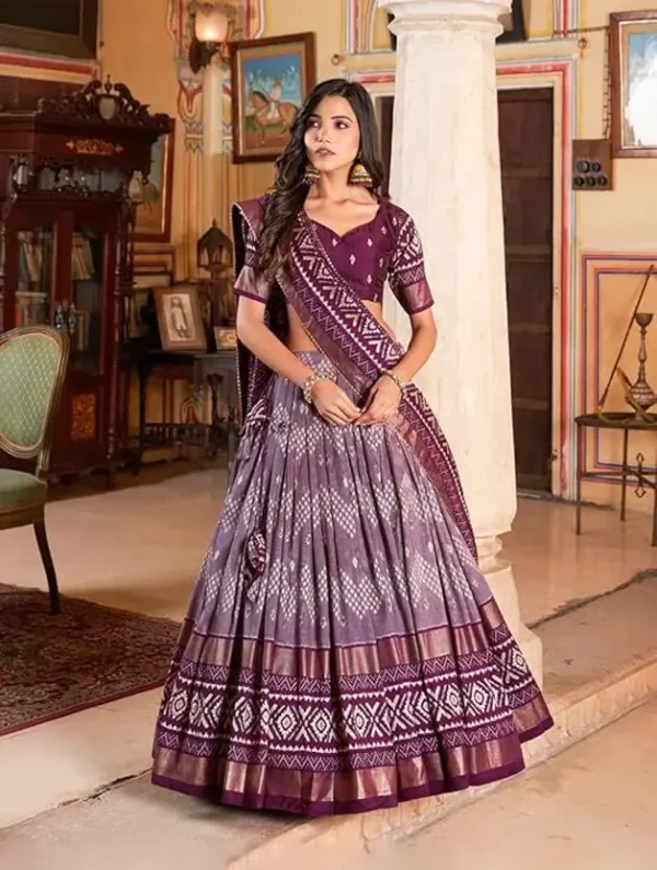 Leheriya Semi Stitched Lehenga Choli
