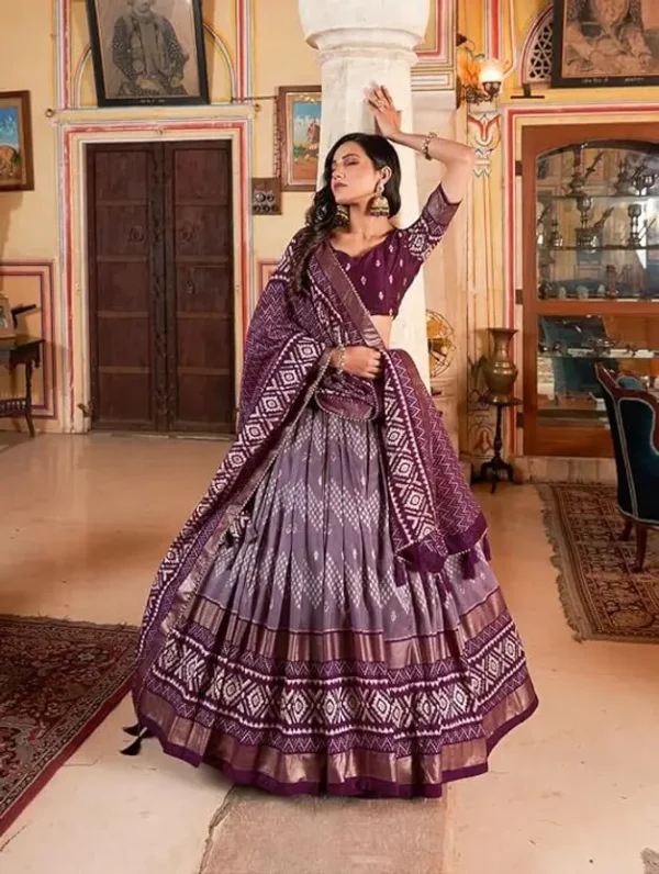 Leheriya Semi Stitched Lehenga Choli