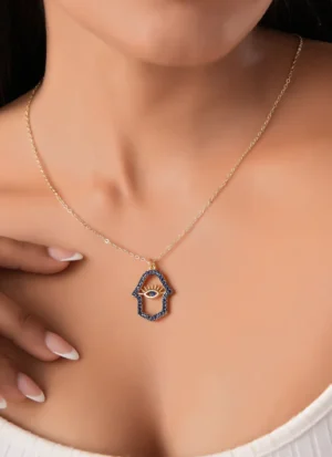 Gold Plated Trivia Evil Eye Women's chain And Pedant