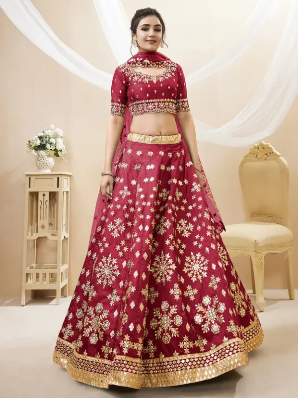 Embroidered Semi Stitched Lehenga