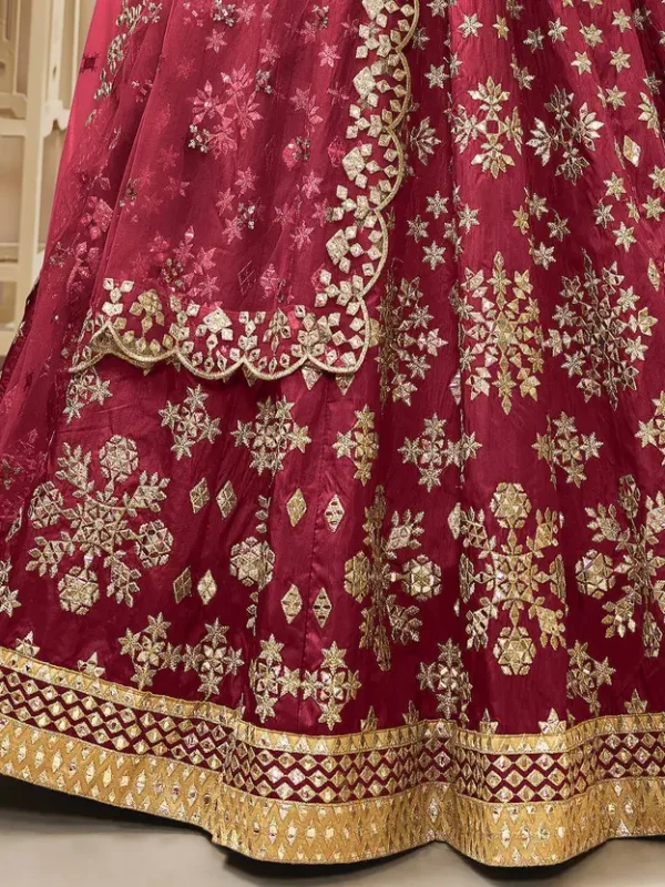 Embroidered Semi Stitched Lehenga