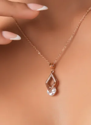 Cone Diamond Rosegold Necklace